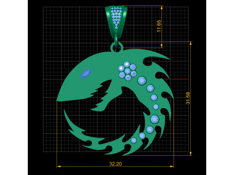 Scorpion-Inspired Pendant 3D Printable Model 3Dプリントモデル
