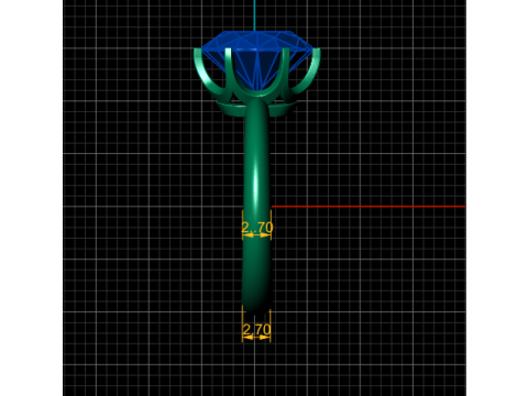 Ruby Solitaire Ring 3D Printable Model 3Dプリントモデル