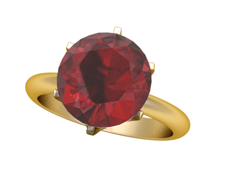 Ruby Solitaire Ring 3D Printable Model 3Dプリントモデル