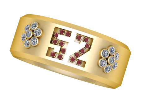 Gold Number 52 Bracelet 3D Printable Model 3Dプリントモデル