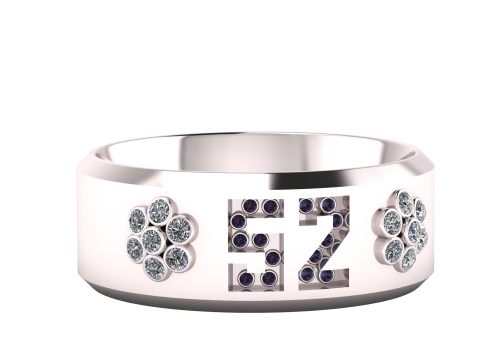 Gold Number 52 Bracelet 3D Printable Model 3Dプリントモデル