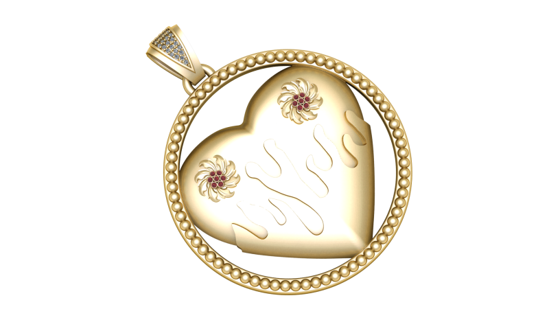 Heart Pendant 3D Printable Model Model do druku 3D .c4d .max .obj .3ds .fbx .stl .blend
