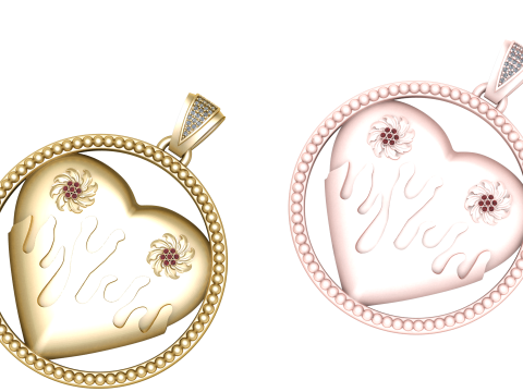 Heart Pendant 3D Printable Model Model do druku 3D