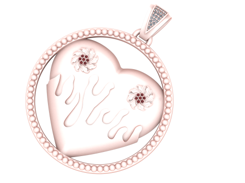 Heart Pendant 3D Printable Model Model do druku 3D