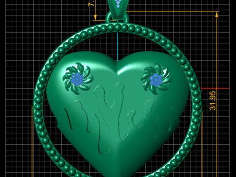 Heart Pendant 3D Printable Model Model do druku 3D