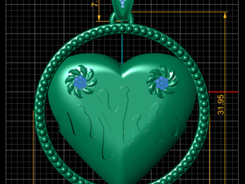 Heart Pendant 3D Printable Model 3D Print Model