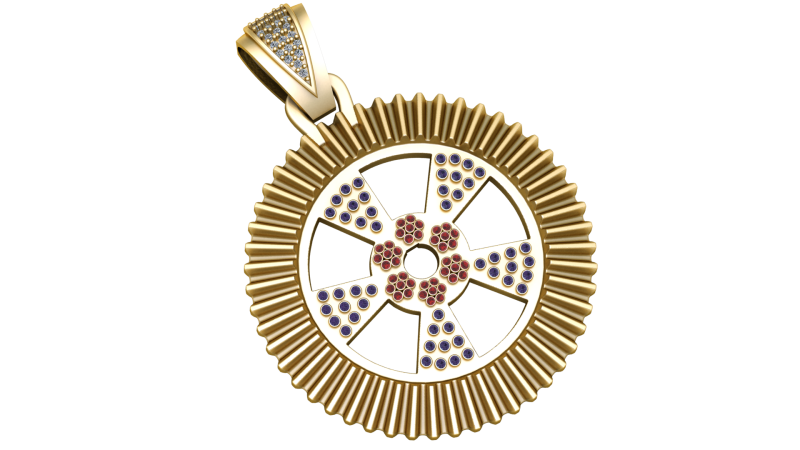 Golden Tier Pendant 3D Printable Model 3D 打印模型 .c4d .max .obj .3ds .fbx .stl .blend