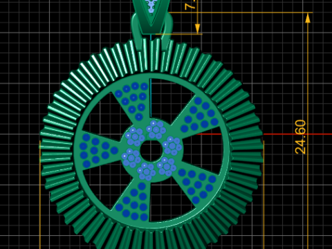 Golden Tier Pendant 3D Printable Model 3D 打印模型