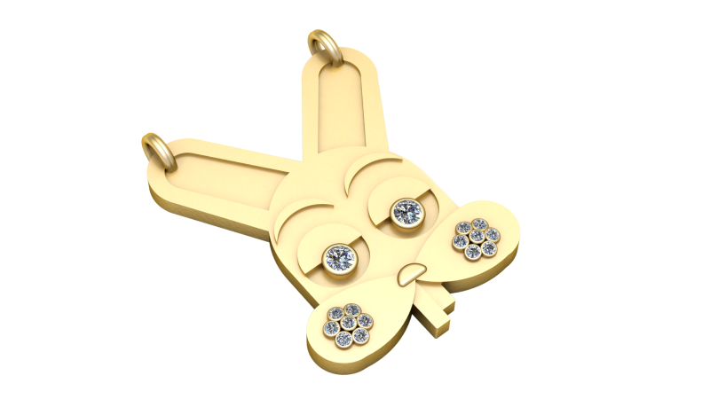 Golden Pikachu Pendant 3D Printable Model 3D प्रिंट मॉडल .c4d .max .obj .3ds .fbx .stl .blend