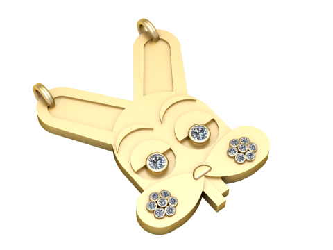 Golden Pikachu Pendant 3D Printable Model 3D Принт Модель