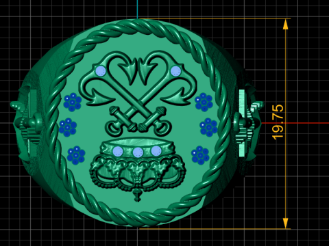 Taaj Gold Ring 3D Printable Model Model do druku 3D