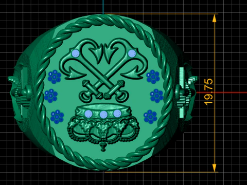 Taaj Gold Ring 3D Printable Model 3D Print Model