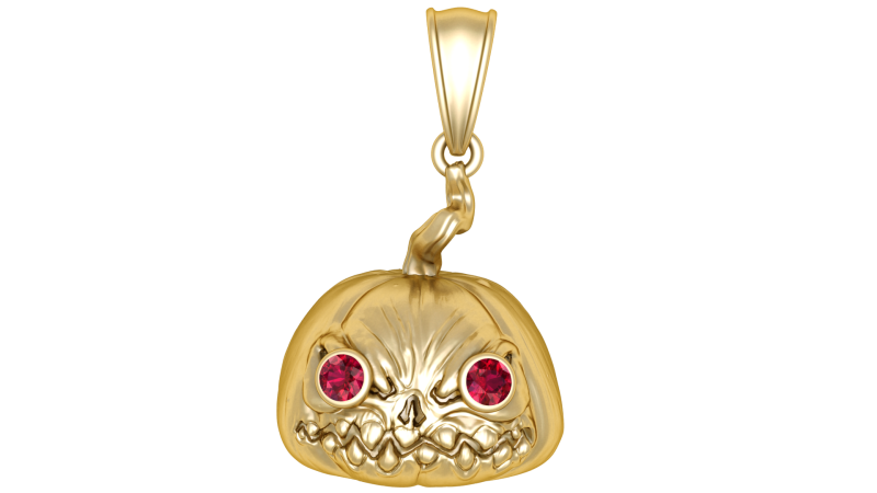 Scary Pumpkin Pendant 3D Printable Model 3D Print Model .c4d .max .obj .3ds .fbx .stl .blend