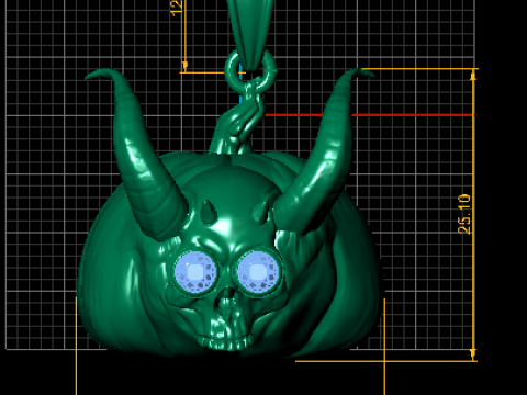 Gold Monster Pendant 3D Printable Model 3D प्रिंट मॉडल
