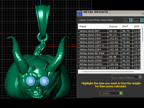 Gold Monster Pendant 3D Printable Model 3D प्रिंट मॉडल