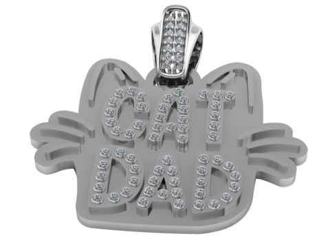 Modello stampabile 3D con pendente Cat Dad Modello di stampa 3D