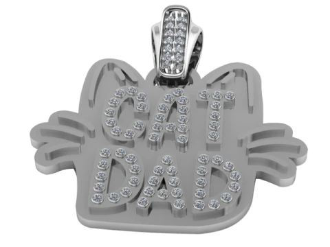 Cat Dad Pendant 3D Printable Model 3D Print Model