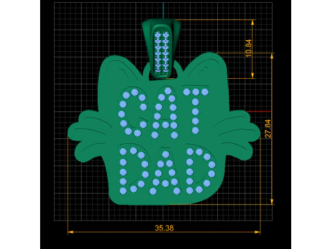 Cat Dad Pendant 3D Printable Model 3D Print Model