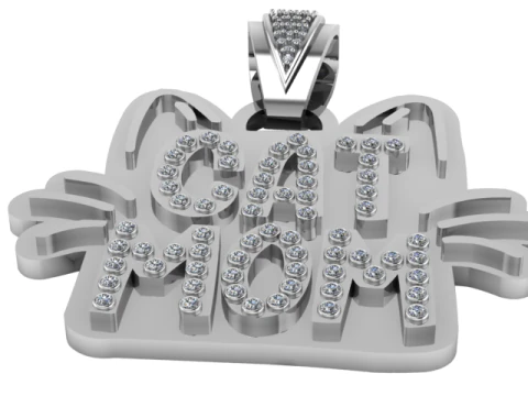 Cat Mom Pendant 3D Printable Model 3D Print Model