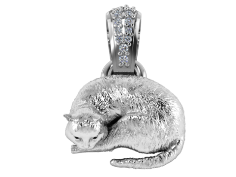 Sleeping Cat Pendant 3D Printable Model 3D Принт Модель