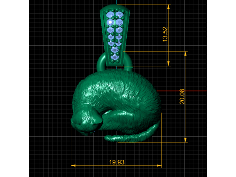 Sleeping Cat Pendant 3D Printable Model 3D Принт Модель