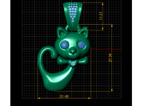 Playful Cat Pendant 3D Printable Model Modèles 3D en vedette