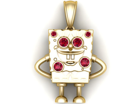 Iced Spongebob Pendant 3D Printable Model 3D Принт Модель