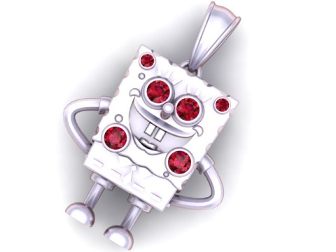 Iced Spongebob Pendant 3D Printable Model 3D Принт Модель