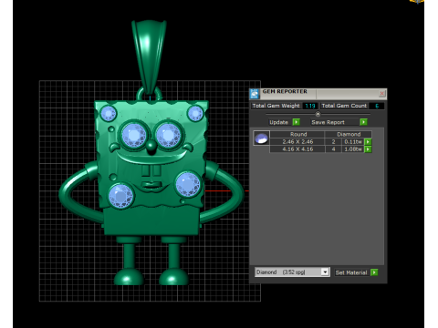 Iced Spongebob Pendant 3D Printable Model 3D Принт Модель