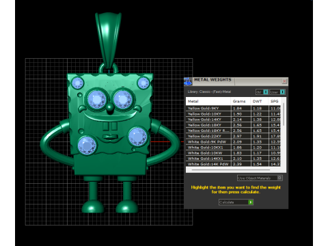 Iced Spongebob Pendant 3D Printable Model 3D Принт Модель
