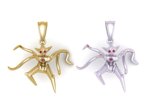 Deoxys Pendant 3D Printable Model 3D Baskı Modeli