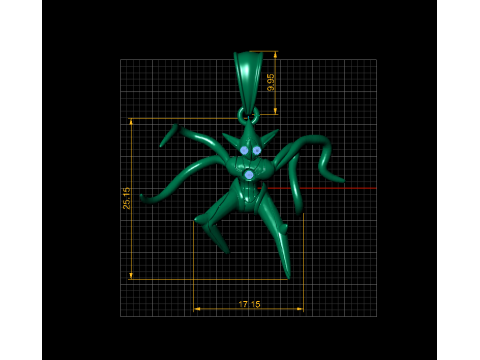Deoxys Pendant 3D Printable Model 3D Baskı Modeli