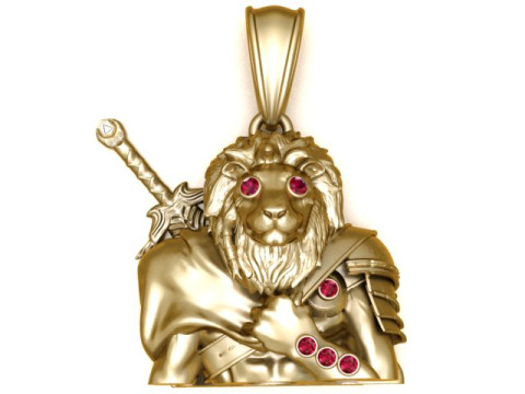 Lion Head CZ Pendant 3D Printable Model 3D Принт Модель
