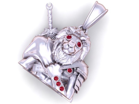 Lion Head CZ Pendant 3D Printable Model 3D Принт Модель