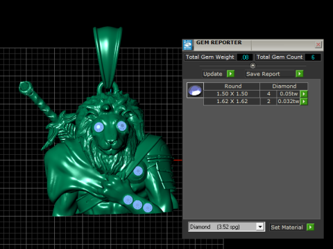 Lion Head CZ Pendant 3D Printable Model 3D Принт Модель