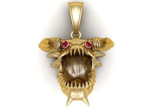 Infernal Jaws Pendant 3D Printable Model 3D printmodel