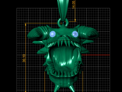 Infernal Jaws Pendant 3D Printable Model 3D Print Model