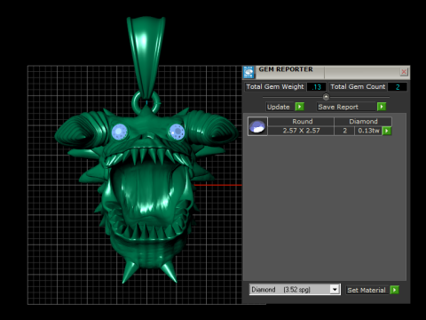 Infernal Jaws Pendant 3D Printable Model 3D printmodel