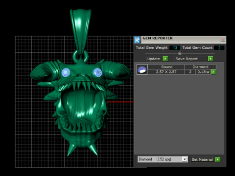 Infernal Jaws Pendant 3D Printable Model 3D Print Model