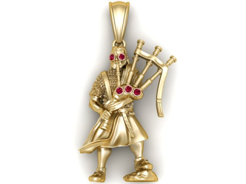 Bagpiper Pendant 3D Printable Model 3D printmodel