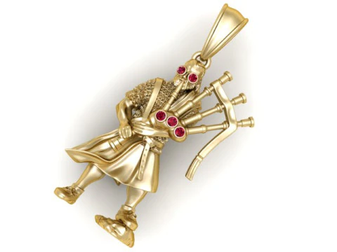 Bagpiper Pendant 3D Printable Model 3D Print Model