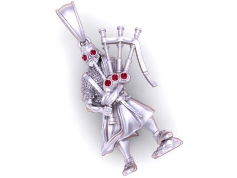 Bagpiper Pendant 3D Printable Model 3D Принт Модель