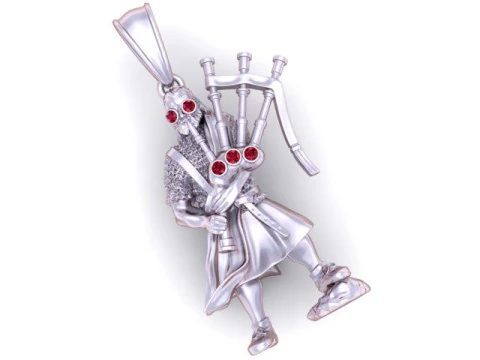 Bagpiper Pendant 3D Printable Model 3D Print Model