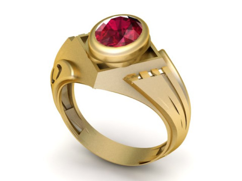 Akar Ruby Ring 3D Printable Model Modèles 3D en vedette