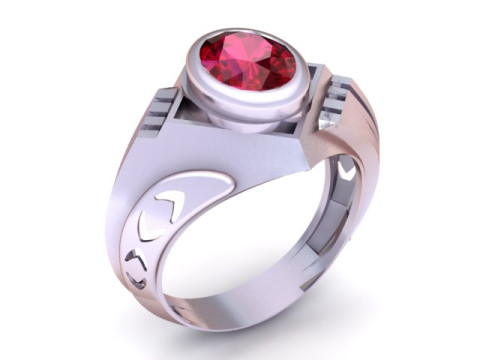 Akar Ruby Ring 3D Printable Model Modèles 3D en vedette