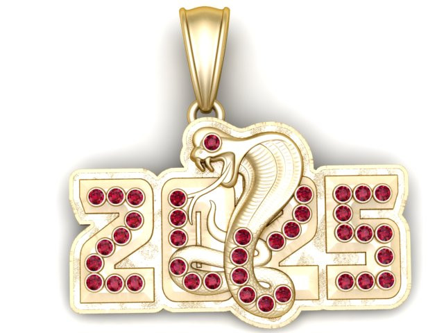 2025 Cobra Pendant 3D Printable Model Model do druku 3D .c4d .max .obj .3ds .fbx .stl .blend