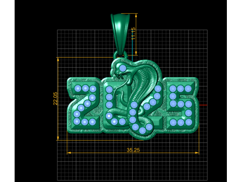 2025 Cobra Pendant 3D Printable Model Model do druku 3D