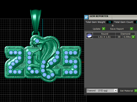 2025 Cobra Pendant 3D Printable Model Model do druku 3D