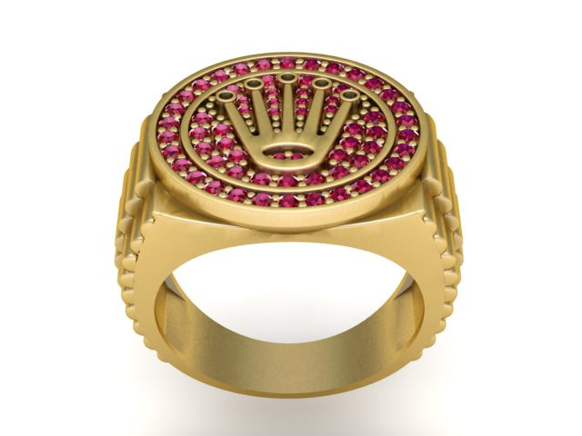 Crown Ring 3D Printable Model Model Cetak 3D .c4d .max .obj .3ds .fbx .stl .blend 