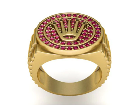 Кольцо с короной 3D модель для печати 3D Принт Модель